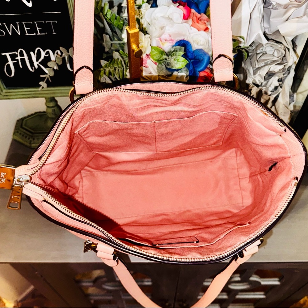 Coach Pink Tote Shoulder Bag Soft Pebble Leather 2018 #F48637 - EUC - Picture 7 of 16